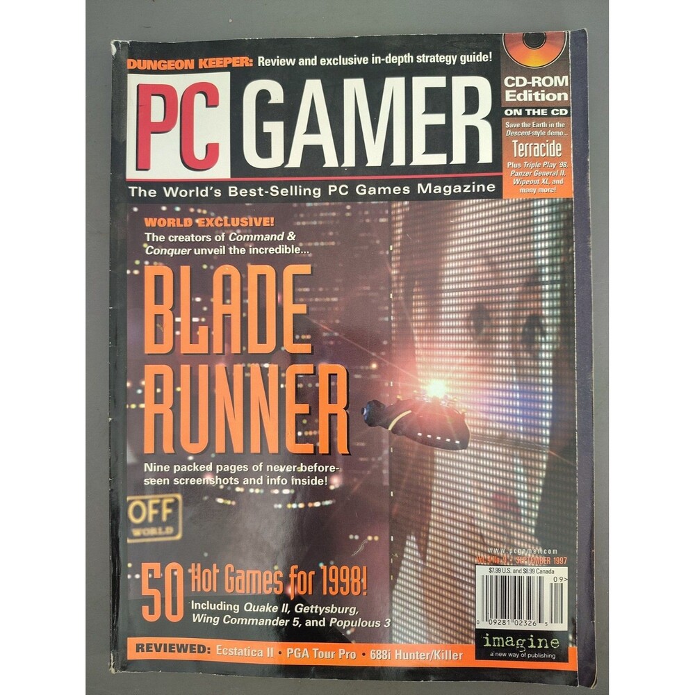 PC Gamer Magazine September 1997 Blade Runner NO LABEL